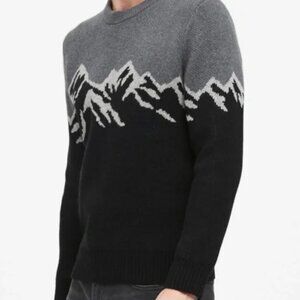 Banana Republic Ski Slope Crewneck Sweater Wool Blend, Mountains - Mens Medium